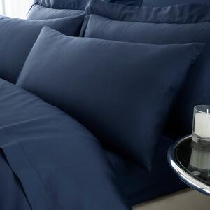 Hotel 230 Thread Count Cotton Sateen Standard Pillowcase Pair Navy Blue
