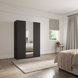 Wiemann Kahla 3 Door Mirrored Wardrobe Dark Grey