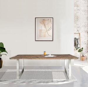 Indus Valley Railway Sleeper 8 Seater Dining Table Natural