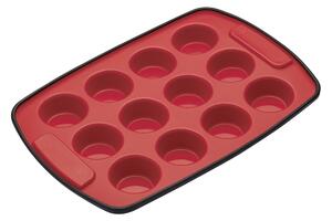 MasterClass Smart Silicone 12 Hole Pan 29 x 20cm Red