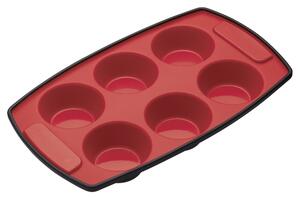 MasterClass Smart Silicone 6 Hole Pan 30 x 18cm Red
