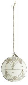 Lene Bjerre Jalia Christmas bauble Ø8 cm off white-light gold