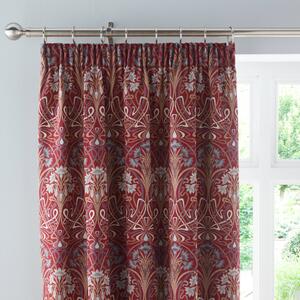 Lucetta Pencil Pleat Curtains Red Red