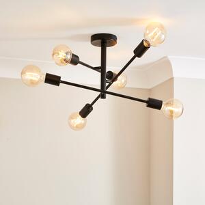 Koppla 6 Light Semi Flush Ceiling Fitting Black