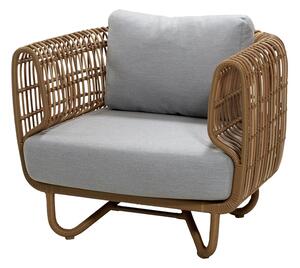Cane-line Nest lounge armchair weave Natural, Cane-Line Natté light grey