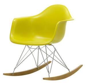 RAR - Eames Plastic Armchair Rocking chair - / (1950) - Chromed legs & light wood by Vitra Yellow