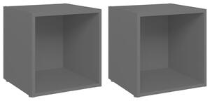 TV Cabinets 2 pcs Grey 37x35x37 cm Engineered Wood