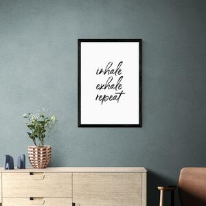 East End Prints Inhale Exhale Repeat Print White