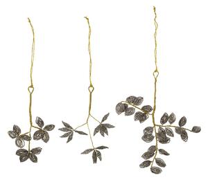 House Doctor Pearl Christmas decoration mistel 3 pieces Grey-gold