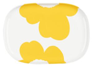 Marimekko Iso Unikko serving platter 25x36 cm White-spring yellow