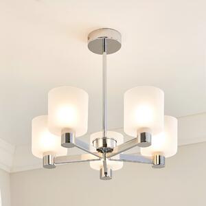 Erin Frosted 5 Light Ceiling Fitting Silver