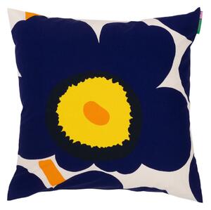 Marimekko Unikko 60th Anniversary cushion cover 50x50 cm Cotton-d. blue-yellow-orange