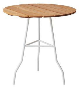 Gärsnäs Pia table Ø70 cm White lacquered steel frame-oiled oak