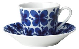 Rörstrand Mon Amie cup with saucer 14 cl gift wrap Blue-white