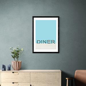 East End Prints Diner Print Blue