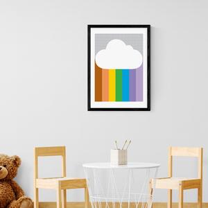 Rainbow Cloud Print White/Blue/Yellow