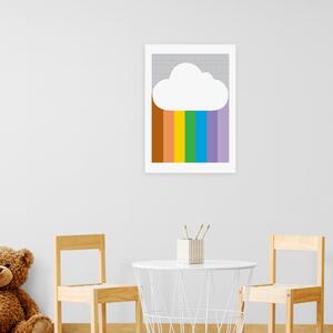 Rainbow Cloud Print White/Blue/Yellow