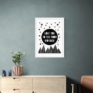East End Prints To The Moon Print White
