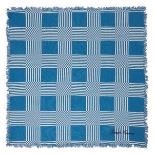 Lexington Checked Recycled Cotton Picnic Blanket 150x150 cm Blue