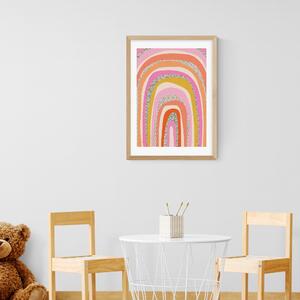 East End Prints Funky Rainbow Arches Print Pink