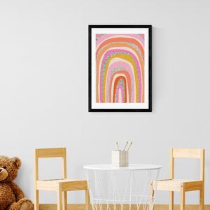 Funky Rainbow Arches Print Pink