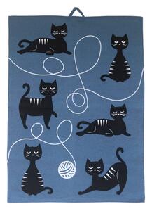 Pluto Design Cat family kitchen towel 50x70 cm Blue-black-white