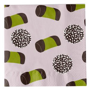 Pluto Design Like a Swede napkin Pink-green-brown-white