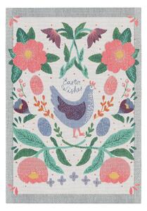 Ekelund Linneväveri Easter chicken kitchen towel 35x50 cm Multi