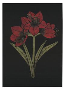 Ekelund Linneväveri Kapamaryllis kitchen towel 48x70 cm Black-red