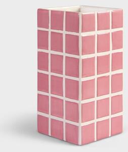 &Klevering Tile vase 21 cm Pink