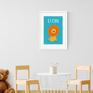 Lion Print Blue