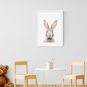 East End Prints Baby Bunny Print White