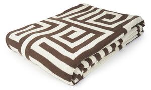 Ceannis Throw blanket knitted 160x130 cm Dark brown