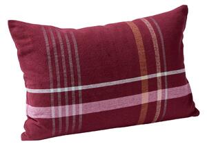 Hübsch Quadrum Woven cotton pillow 40x60 cm Redbrown-pink