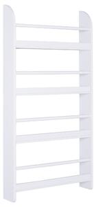 HOMCOM Wood Wall/Standing Magazine Holders Book Rack Shelf 4 Tiers Space Saving Design Water Resist Home Office Decoration Aosom UK