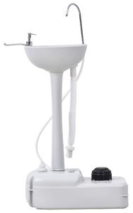 Outsunny Portable Outdoor Sink with Soap Dispenser, Towel Holder, HDPE Construction, White Aosom UK