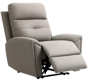 HOMCOM Recliner Armchair, Manual Reclining Chair with Adjustable Leg Rest and Reclining Functions, Modern Microfibre Overstuffed Lounge Seating for Living Room, Bedroom, Grey