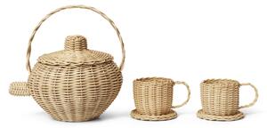 Ferm LIVING Rattan tea set 3 pieces Natural