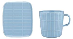 Marimekko Tiiliskivi mug 40 cl + plate 12x15 cm Light blue