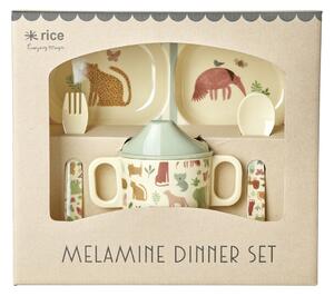 RICE Rice children's dinnerware set 4 pieces Sweet Jungle Print-Cream