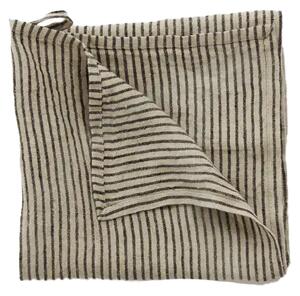 Olsson & Jensen Stripe tea towel linen 45x65 cm Black-sand