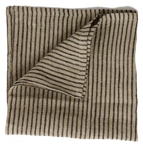 Olsson & Jensen Stripe linen napkin 45x45 cm Black Sand