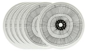 Marimekko Siirtolapuutarha plate Ø 25 cm, 6-pack black-white black-white
