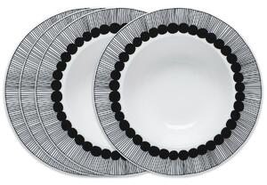Marimekko Siirtolapuutarha deep plate Ø 20 cm 4-pack black black-white