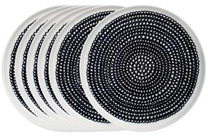 Marimekko Räsymatto plate 20 cm 6-pack black small dots black-white, small dots