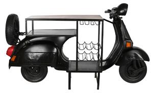 Bottle rack Home ESPRIT Brown Black Iron Mango wood 195 x 70 x 106 cm