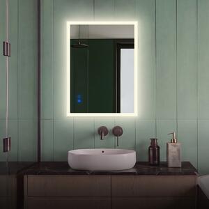 Rectangular LED Bathroom Mirror 80x60, 60x80 cm with Dual Color, Touch Switch and Heating Mat
