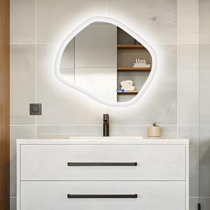 Illuminated Bathroom Mirror 84x74 cm with Dual Light Color, Touch Switch and Heating Mat