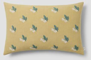 Butter Yellow Snowdrop Embroidered Filled Cushion | 35 x 55 cm | Piglet in Bed