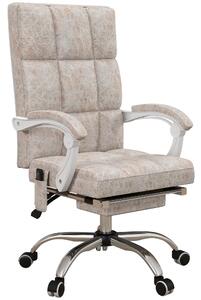 Vinsetto Executive Microfibre Office Chair with Vibration Massage, 135 Reclining, Armrests, Beige